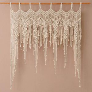 Handmade Vintage Boho Macrame Wall Hanging Decoration Handwoven Cotton Rope <b>Door</b> Window Wall Art Tapestry - Product Image 4