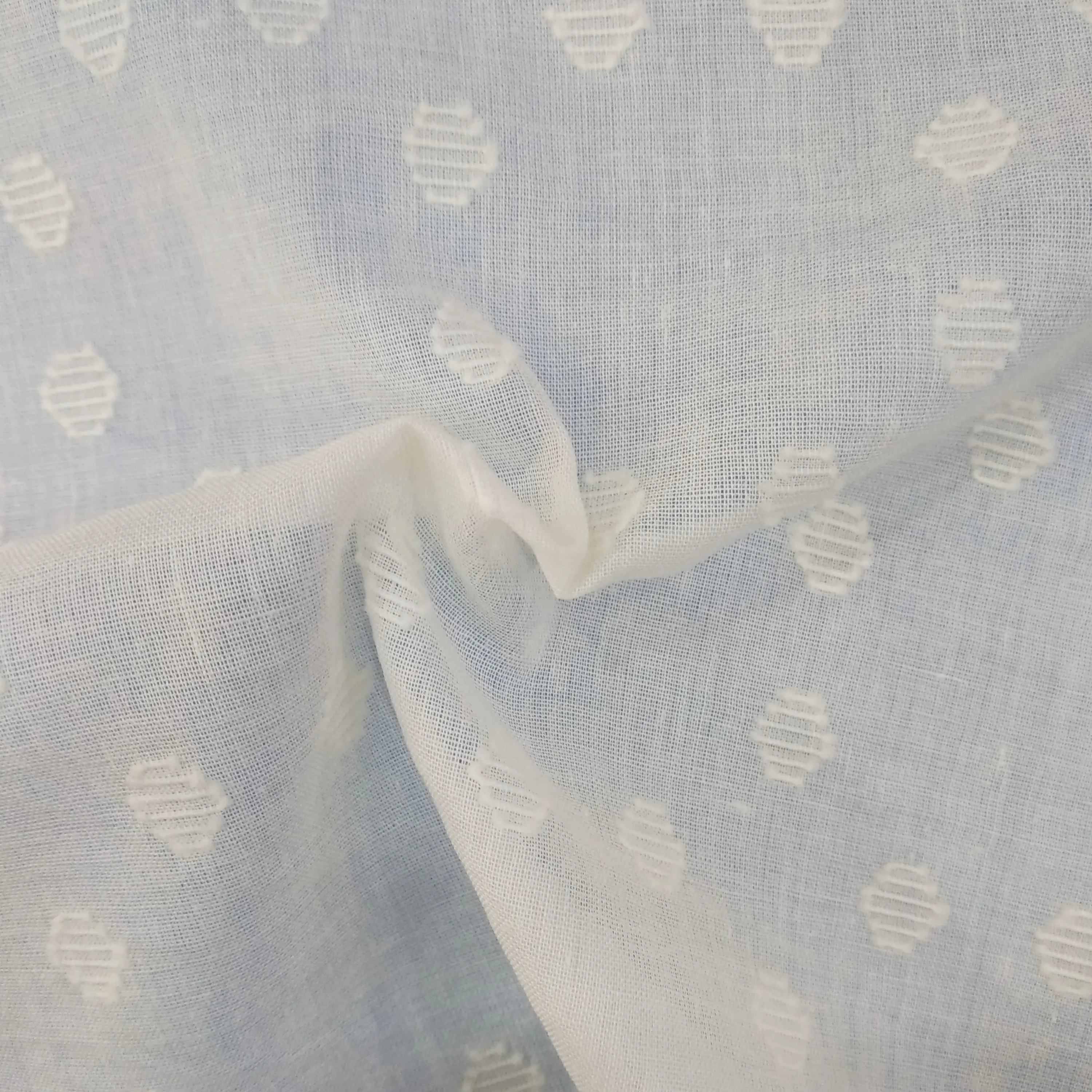 Mori Women's Shirt Skirt Small Circle Jacquard Cut Cotton Fabric Printed Base Cloth with Stock