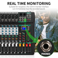 CT8 Performance professionnelle karaoké à 8 canaux Interface en direct USB Table de mixage audio DJ Console de musique professionnelle