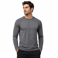 Maillot de course à manches longues en laine mérinos pour homme MereSports Premium, design uni, décontracté, séchage rapide, tricoté teint en fil 180g