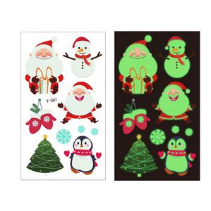 Cute Smiley Face Christmas Face Glow Stickers Pegatinas de <span class=keywords><strong>tatuaje</strong></span> temporal para niños - Product Image 6