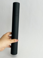 Emballage personnalisé en tube de papier kraft noir mat, écologique, recyclable, fait main, grand format, pour cylindres d'encens