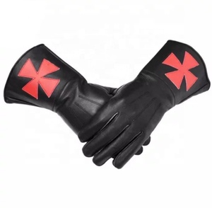 ถุงมือหนังนิ่มสีดำสำหรับผู้ชาย, ถุงมือผ้าฝ้าย - Product Image 1