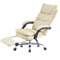 Fauteuil de Direction Professionnel Moderne en Similicuir, Réglable en Hauteur, Inclinable, avec Repose-Pieds et Dossier, pour Bureau à Domicile, Rotation 360°