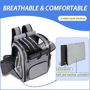 Free Sample Breathable Airline Approved Spacious Waterproof Transparent Bag Bubble Mesh Pet Carrier <b>Backpack</b> for <b>cats</b> and dogs - Product Image 2