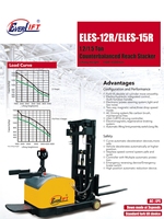 Gerbeur électrique Everlift HELI 1,5-2 tonnes, gerbeur à palettes manuel, levée 3M-6M, allée étroite, batterie lithium-ion, transmission intégrale