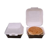 Boîte à emporter jetable en gros pour l'emballage de la restauration rapide, boîte à hamburger en papier