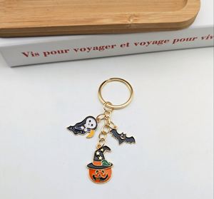 Wholesale Halloween Keychain Set Metal Pumpkin, Ghost, <b>Cat</b> & Cartoon Anime Pendants for Bags - Product Image 1