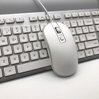 Mouse dan Keyboard berkabel USB, Set Kombo komputer Keyboard 4D kantor untuk Laptop Desktop KMC-112
