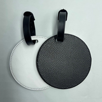 Vol Voyage Tissu Étiquette Ronde Étiquette PVC ID Adresse Nom Cercle Étiquette Blanc imprimable sublimation voyage bagage étiquette vierge