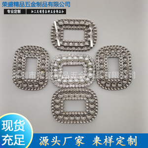 Hebillas Cuadradas de Metal con Pedrería 58x46 Duraderas para Accesorios de Calzado - Product Image 3