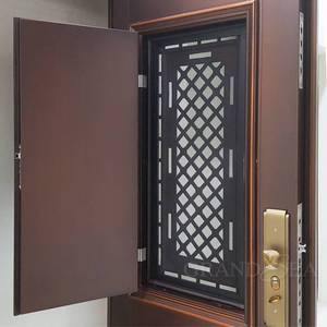 Puerta de Acero de Gran Tamaño, Diseño Contemporáneo, Personalizada para el Hogar, <span class=keywords><strong>Puertas</strong></span> Metálicas de Seguridad para Casa - Product Image 4