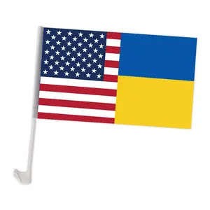 Cheap customised national presidential cars Ukrainian and American flags