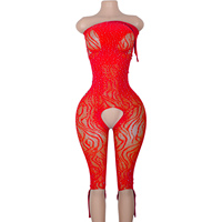 Body Dentelle Manches bar costumes Stripper Attire Club Wear Chic Design Adulte Performances Danse Exotique pôle danse vêtements