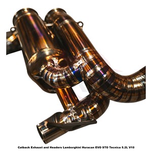 Kit de performance d'accroissement des performances Vortex Gold Titanium Valved Full Exhaust Header Catback pour Lamborghini Huracan EVO STO Tecnica 5.2L V10 - Product Image 3