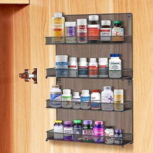 Porte-épices à 3 niveaux sans perçage <span class=keywords><strong>sur</strong></span> étagère de rangement pour organisateur mural pour coin de porte-épices de cuisine - Product Image 1