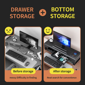 Nuovo Supporto per Computer GECKO STROLL 550 a Doppio Strato con Cassetti, USB 3.0, Ricarica Rapida 65W, Nero, per Desktop fino a 32 Pollici - Product Image 3