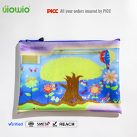 Sac de rangement transparent personnalisé UIOWIO avec fermeture éclair, pochette à grille pour documents, sac de papeterie pour étudiants, sac de classement de bureau personnalisable