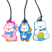 Étiquette de bagage en PVC de dessin animé, personnalisée, créative, en caoutchouc souple, avec pochette pour carte d'embarquement, pour valise de voyage