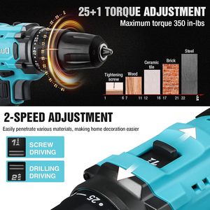 Trapano Elettrico Industriale DURATECH 20V Senza Fili, Set di Utensili per Trapano e Avvitatore per Miglioramenti Domestici - Product Image 5