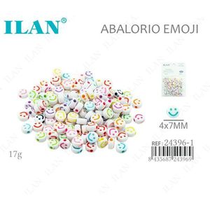 Cuentas de Emojis Ilan 4x7mm Cara Sonriente 17g Surtido - Product Image 1