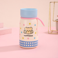 Mini tasse de poche de 12 oz/350 ml pour enfants, enfants, en acier inoxydable 304, thermos portable pour étudiants, motif cerise, ours, pour les voyages