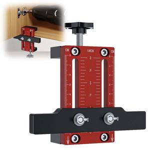 Outil multifonctionnel d'installation de porte d'armoire en aluminium Guide de perçage des chevilles Localisateur pour outil auxiliaire d'installation de bricolage - Product Image 1