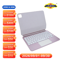Étui clavier magnétique ODM OEM avec trackpad et rétroéclairage pour iPad Air 13 pouces et iPad Pro 12,9 pouces - Coque BT en alliage d'aluminium