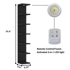 Bằng Gỗ Tùy Chỉnh Sản Xuất Nhiều Lớp Lưu Trữ Giá Treo Tường Phòng Khách Trang Trí Nội Thất Tường Kệ Sách Kệ Với LED - Product Image 3