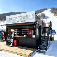 Maison conteneur avec terrasse sur le toit, structure en acier modulaire préfabriquée de 20 pieds pour café commercial, certifiée CE