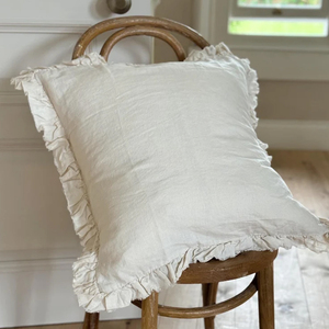 Bán Buôn 100% Tự Nhiên Tinh Khiết Pháp Linen Ruffle Đệm Bìa Gối Lanh Sọc Đệm Cho Trang Trí Đệm Bìa - Product Image 1