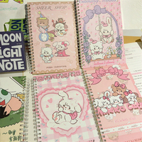 Ensemble de cahiers A5 Kawaii, cahier d'exercices à spirales mignon, cadeau de rentrée scolaire pour les étudiants, fournitures scolaires