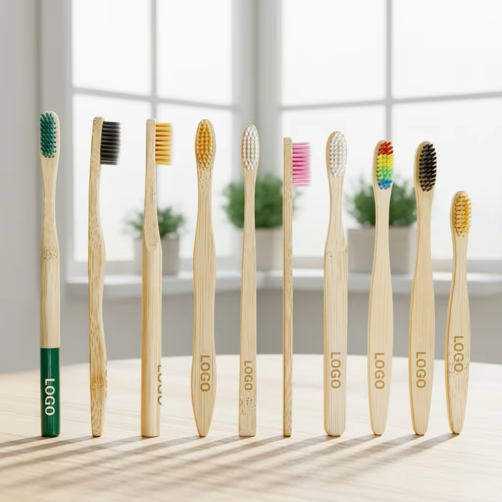 Eco-friendly Natural Bamboo Toothbrush Wholesale Private Label Customized Logo Soft Bristles Biodegradable Bamboo Toothbrushes