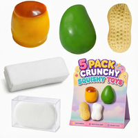 Lot de 5 jouets moelleux et croustillants, balles anti-stress remplies de perles, ensemble sensoriel ASMR