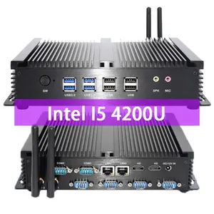 סיטונאי בעלות נמוכה תעשייתי מיני מחשב אינטל Core i5 4200U תמיכה 6 COM 8 USB 8GB RAM מחשב תעשייתי משובץ ללא מאוורר