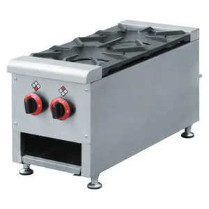 台式户外烹饪丙烷系列带2个燃烧器/中国厨房商用气体2个燃烧器范围炊具