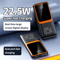 Batterie externe étanche à très grande capacité 20000 mAh, charge rapide 22,5 W, logo personnalisé, alimentation mobile portable 20 W avec affichage