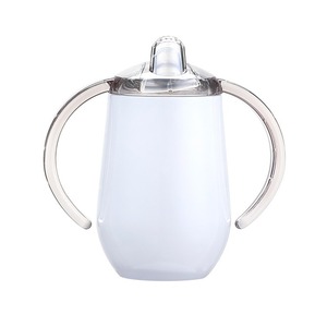 Vaso Térmico de Acero Inoxidable de 10oz con Doble Asa, Tipo Sippy, para Bebés, con Forma de Huevo, Aislado, con Logotipo Personalizado - Product Image 6