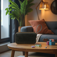 Haut-parleur Bluetooth 5.0 portable à basses profondes, sortie 12W, longue autonomie de la batterie, compagnon audio sans fil multi-mode pour l'extérieur