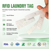 Sac en filet pour étiquettes RFID de blanchisserie, lavable, avec lecteur de cartes, configuration tissée, Impinj Mini, en tissu, étanche, inscriptible, écologique, 860-960 MHz