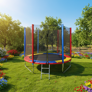 Trampolín Redondo <span class=keywords><strong>de</strong></span> 8-16 Pies a <span class=keywords><strong>Precio</strong></span> <span class=keywords><strong>de</strong></span> Fábrica con Red Protectora Colorida <span class=keywords><strong>para</strong></span> Uso en Interiores y Exteriores, <span class=keywords><strong>para</strong></span> Diversión Infantil y <span class=keywords><strong>Ejercicio</strong></span> en Gimnasio - Product Image 1
