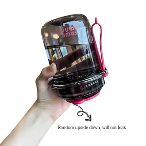2024 niedliche tragbare Tritan-Wasserflasche Protein-Shaker-Flasche für Getränke Milch Tee hitzebeständige Tritan-Becher