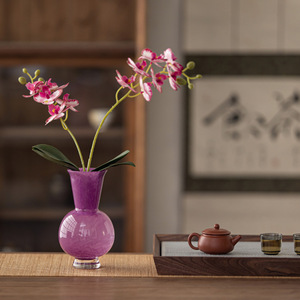 Jade Dew Glass Flower <b>Vase</b> <b>Mini</b> Desktop Hydroponic Clear Glass Modern Chinese Style Tabletop <b>Vase</b> - Product Image 2
