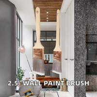 Pinceau mural DIY 50 mm, poils en polyester, manche en bois, pour peinture au latex, séparation des couleurs, garantie 3 ans, ODM