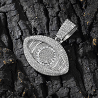 Collier à gros yeux de style américain, très populaire, en alliage, serti de strass, unisexe, plaqué, bijoux hip-hop, street-dance, rap