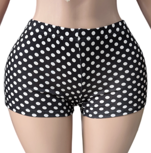 PEEQI Cotton In Họa Tiết Nail Rivet Tee Top Và Quần Short Chấm Bi Bộ 2 Món Thường Ngày Dạo Phố Trang Phục Nữ - Product Image 5