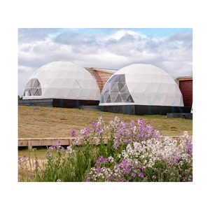 Casa Domo prefabricada para 850g/m² tela de poliéster recubierta de PVC tubos de acero galvanizado 0.5kn/m² Glitzcamp 6m cúpula de lujo - Product Image 1