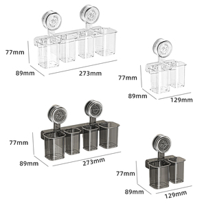 Wall-Mounted Punch-Free Plastic Banheiro Caixa De Armazenamento Ventosa Porta Escova De Dentes Multi-Compartimento Impermeável Eco-Friendly - Product Image 6