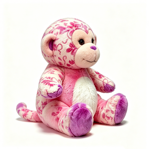Customized Pink Floral <b>Monkey</b> Plush <b>Toy</b> for Girls 31cm-50cm Soft Stuffed Animal with PP Cotton Filling - Product Image 1
