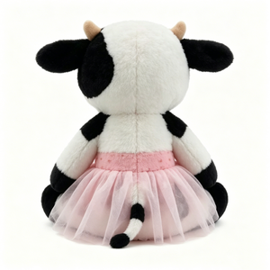 Peluche de vaca personalizado, peluche de vaca bailarina, peluche de vaca con tutú, peluche de vaca en blanco y negro, juguete de peluche de animal de granja - Product Image 4